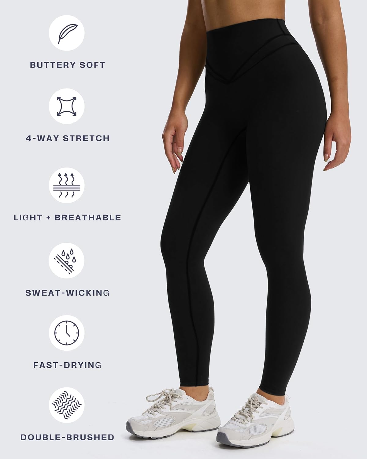 Aoxjox Women's High Waisted Workout Siren Leggings Hidden Scrunch Butt Lifting Tummy Control Gym Yoga Pants 26" - Image 5