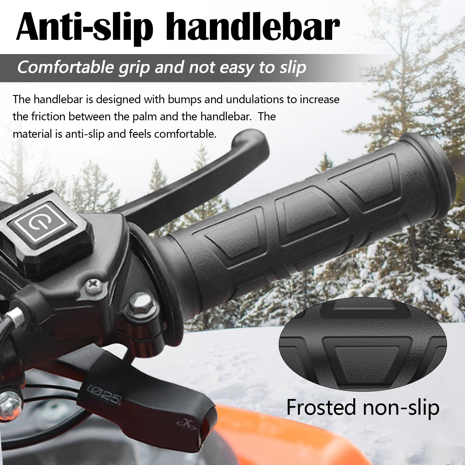 Manopole Riscaldate ATV da 12 V, Overgrip Riscaldato Per Moto Regolabile A 3 Livelli, Impermeabili Con Controllo Intelligente Della Temperatura