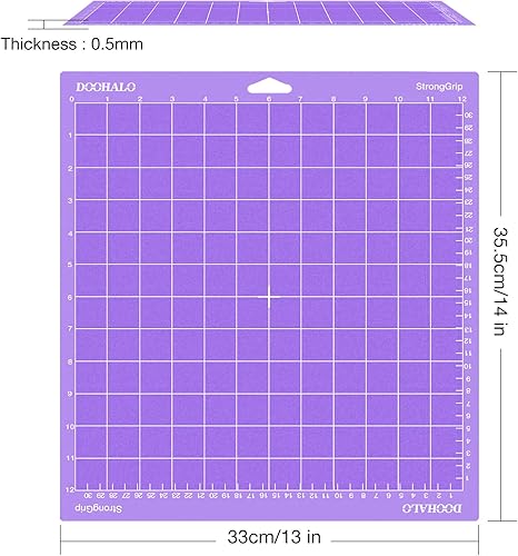 Miniatura 6 de DOOHALO Alfombrilla de corte para Silhouette Cameo 4, alfombrilla de corte Lightgrip de 12 x 12 pulgadas, paquete de 3 alfombrillas adhesivas de