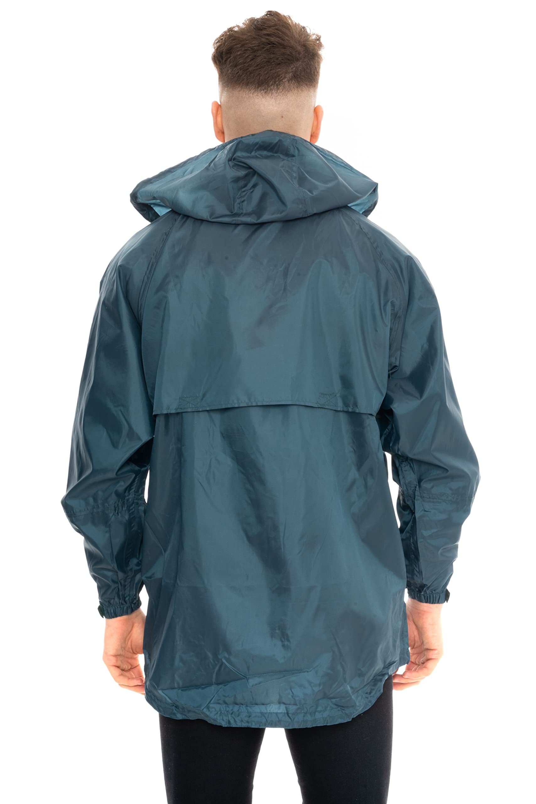 Chaqueta unisex con capucha para adultos, sin dibujos, impermeable, abrigo de lluvia sin forro