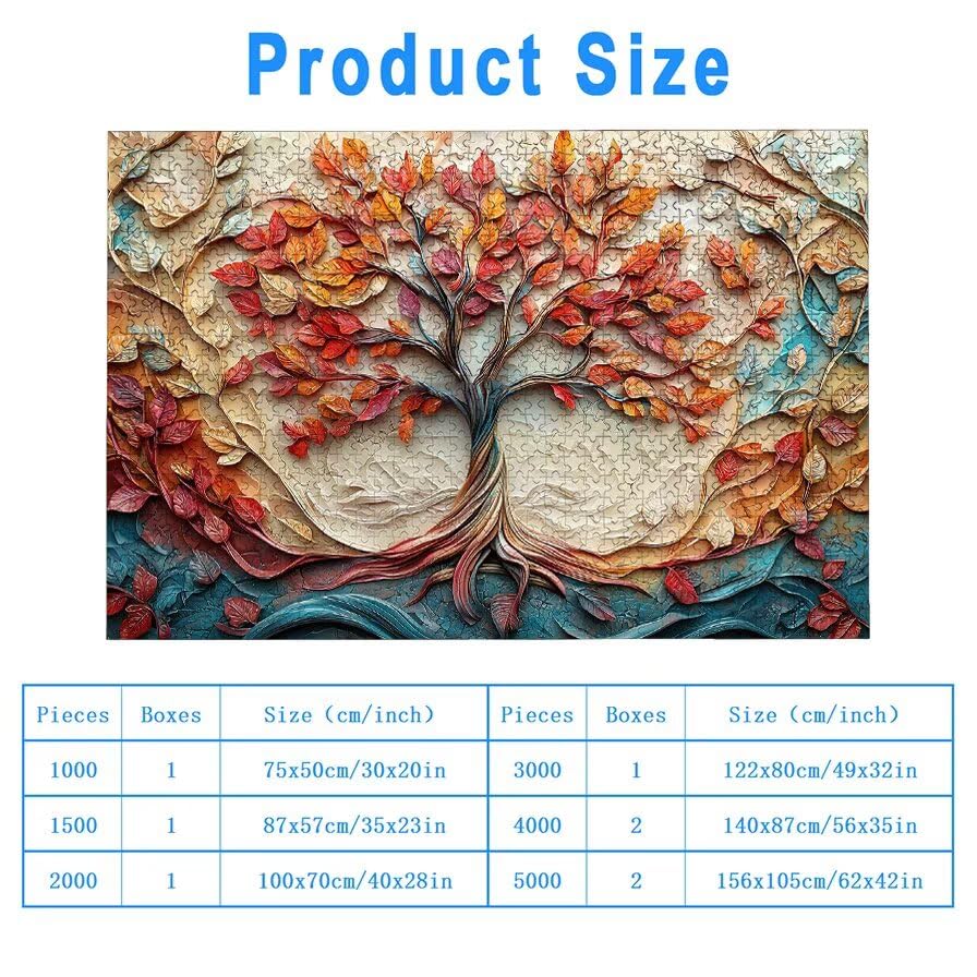 Puzzle 3000 Pezzi Albero della Vita, Puzzle Magia in Legno per Adulti, Misura: 122x80 cm, Puzzles 3000 Pezzi per Adulti, Giochi Educativo per Famiglie, Puzzles per Decorazioni Casa, Regalo, -5165