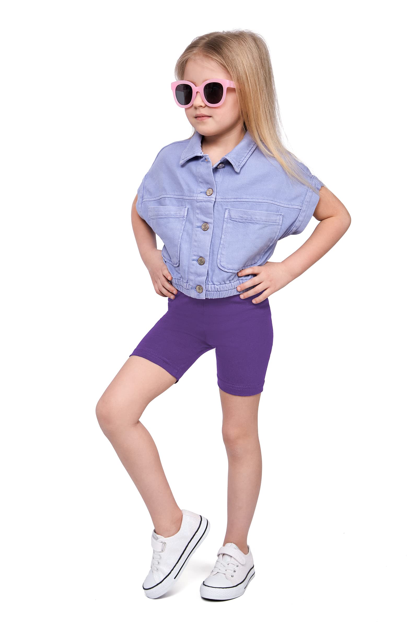 SOFTSAIL Leggings Niña Mallas De Ciclismo Algodón Corto Deportivo Danza Gimnástica Transpirable Y Cómodo Elástico — view 17