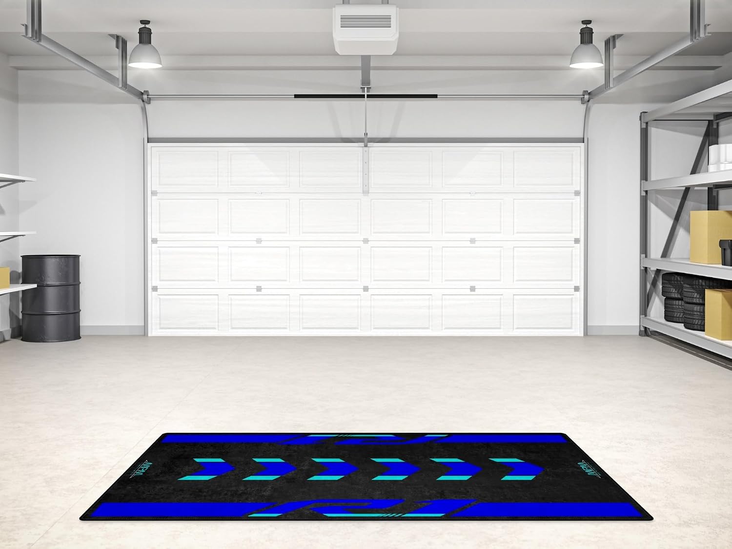 Parking Mat for Yamaha R1 Motorcycle Models Display and Pit Mat, Washable Non-Slip Garage and Showroom Floor Carpet (Icon Blue, Size 1: 86.6 x 39.4/220 x 100 cm)