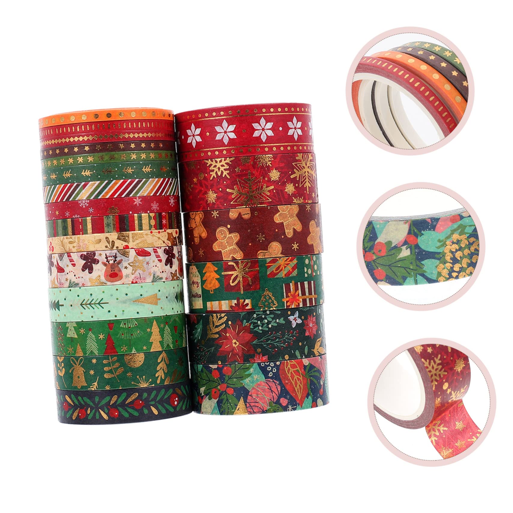 STOBOK 105rollen Teiliges Weihnachts Washi Tape Dekorative Klebebänder Für Scrapbooking Geschenkverpackung Und Kreative Projekte Für Kalender Und Planer