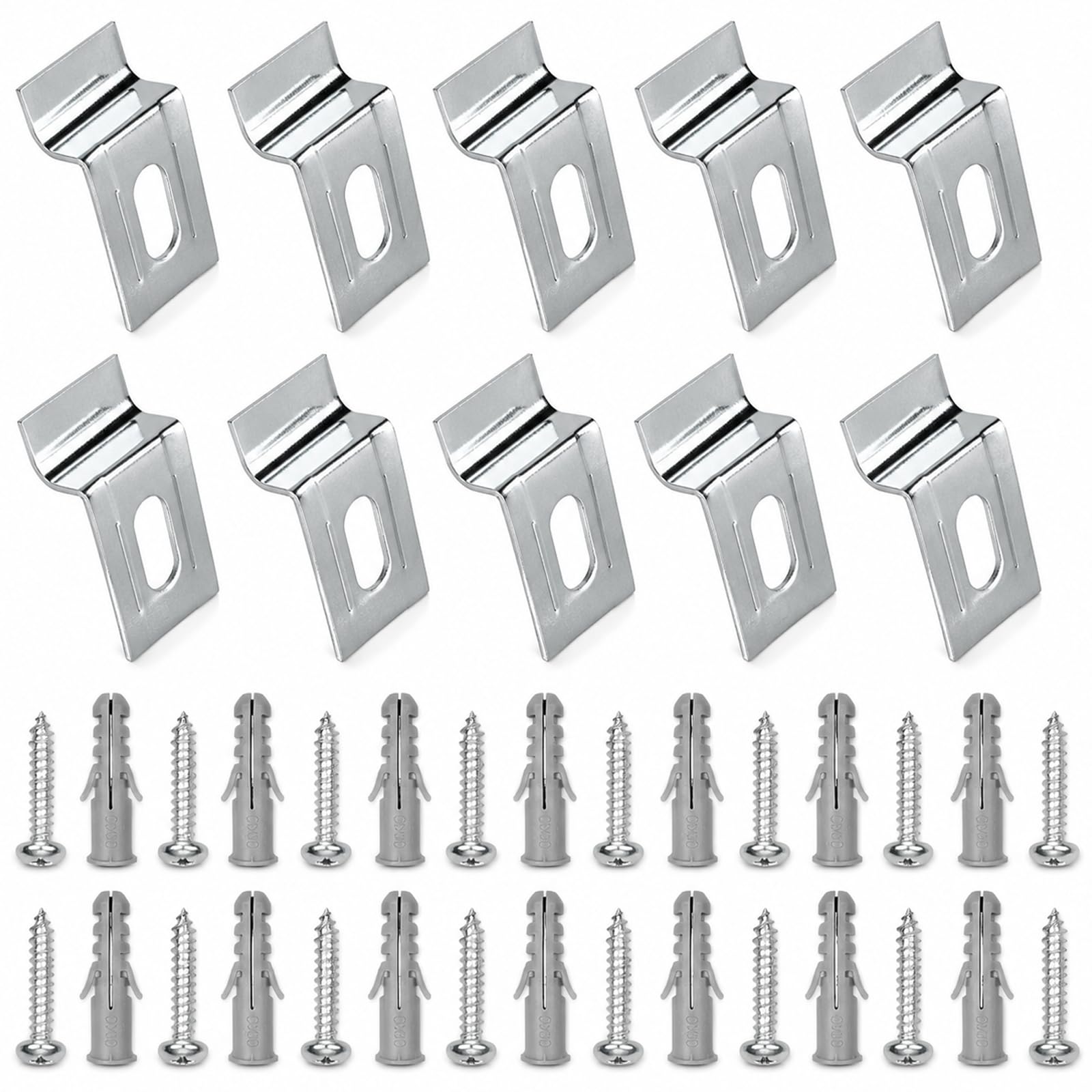 Picture Mounts for Frames, Security Hanging Hooks, Heavy Duty Mirror Hooks Fittings, Flush Mount Backets Wall Mounted 15Kg Loaded, Stainless Steel Mirrors Art Canvas Frames Hanger, 10Pcs