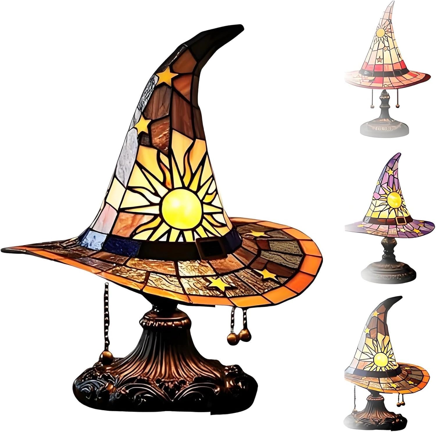 Décor Attrape-soleil Chapeau De Sorcière – Acrylique 20x20 Cm – Décoration Halloween, Fenêtre, Mur