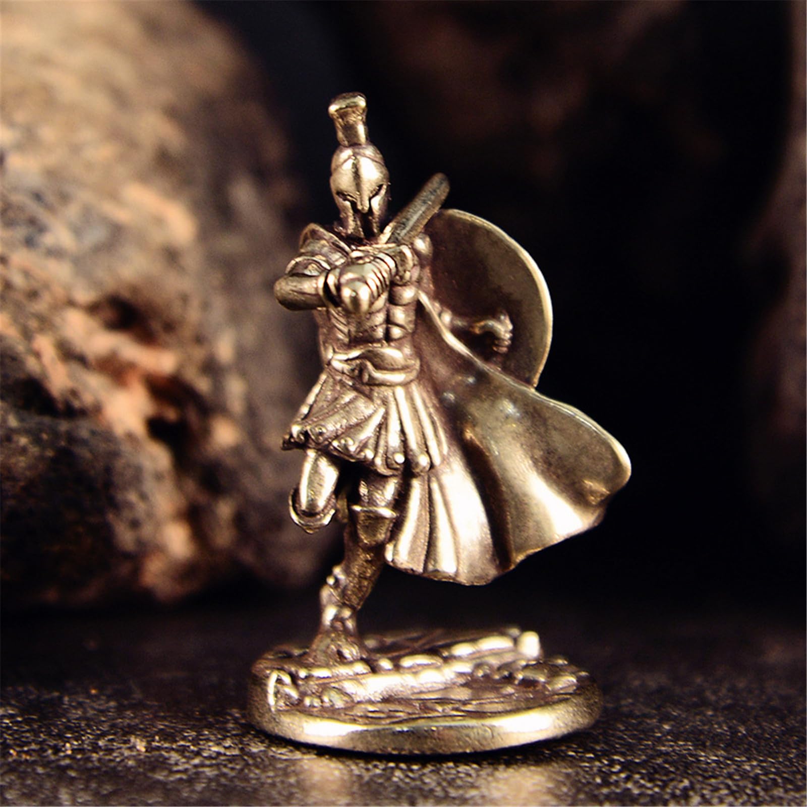 Statua di guerriero spartano, ornamentale, in ottone