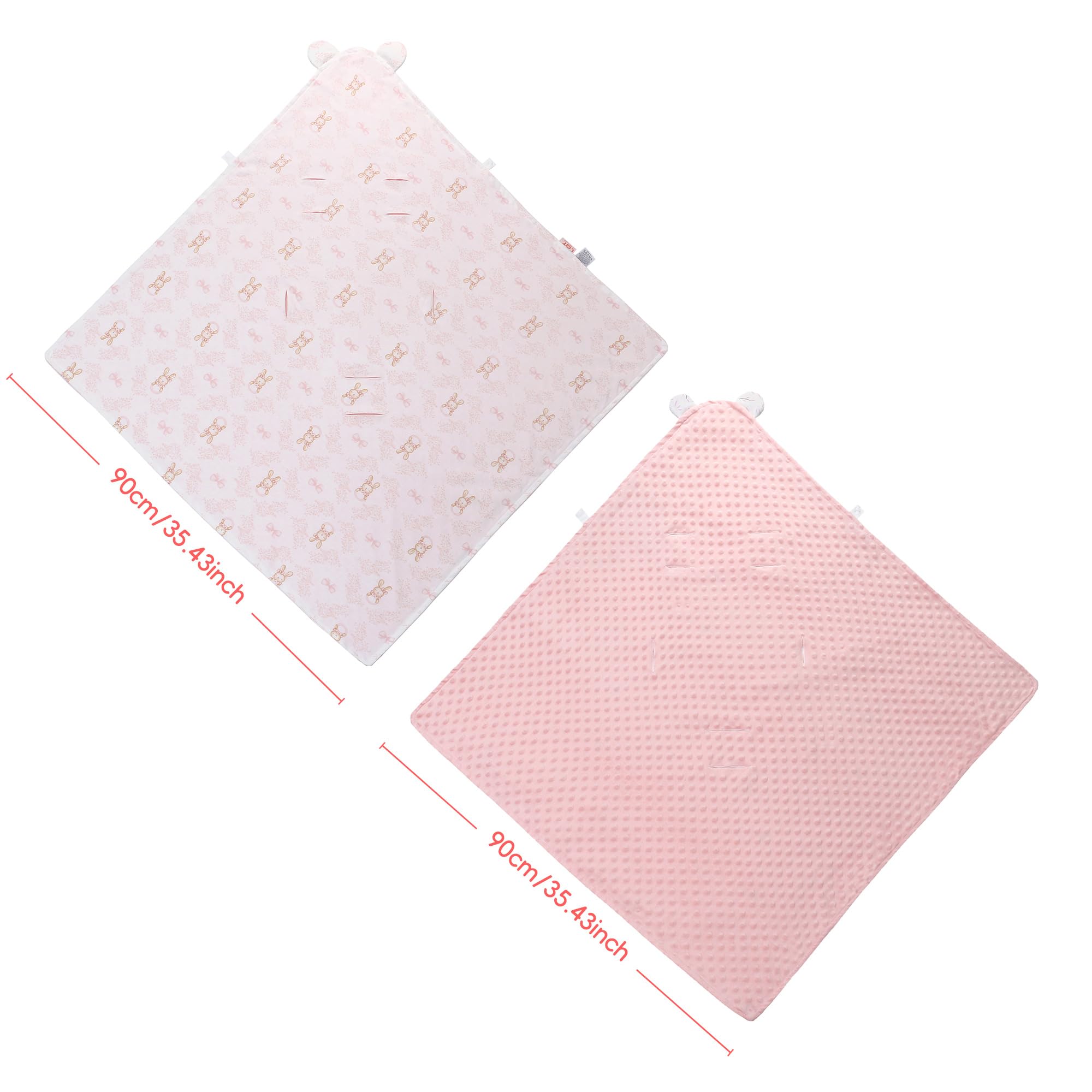 LAT Couverture Enveloppante Siège Bébé 90x90 cm - Nid d'ange pour Nouveau-Né Poussette Siège Auto (Lapin)