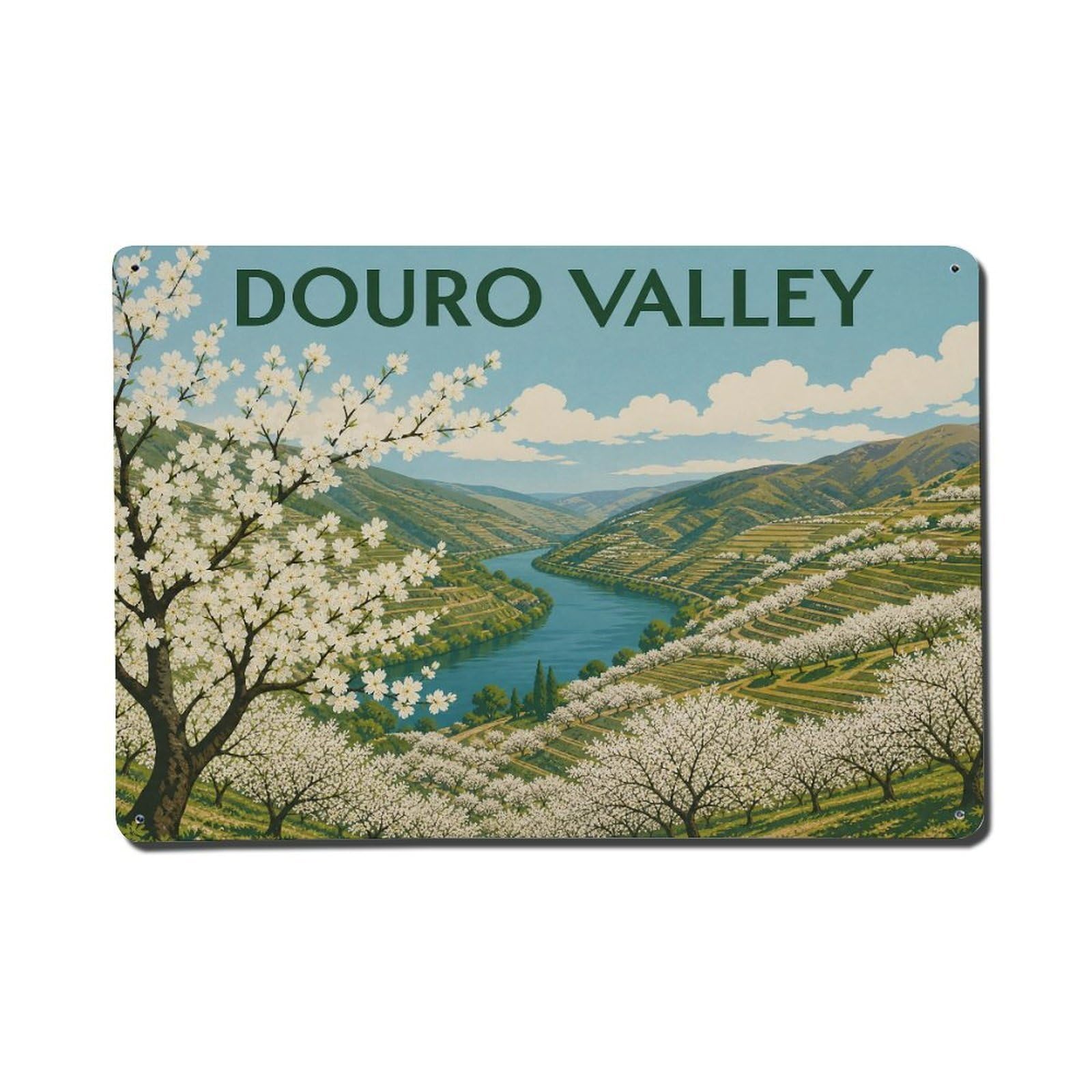 Metal Tin Sign Douro Portugal Vintage Travel