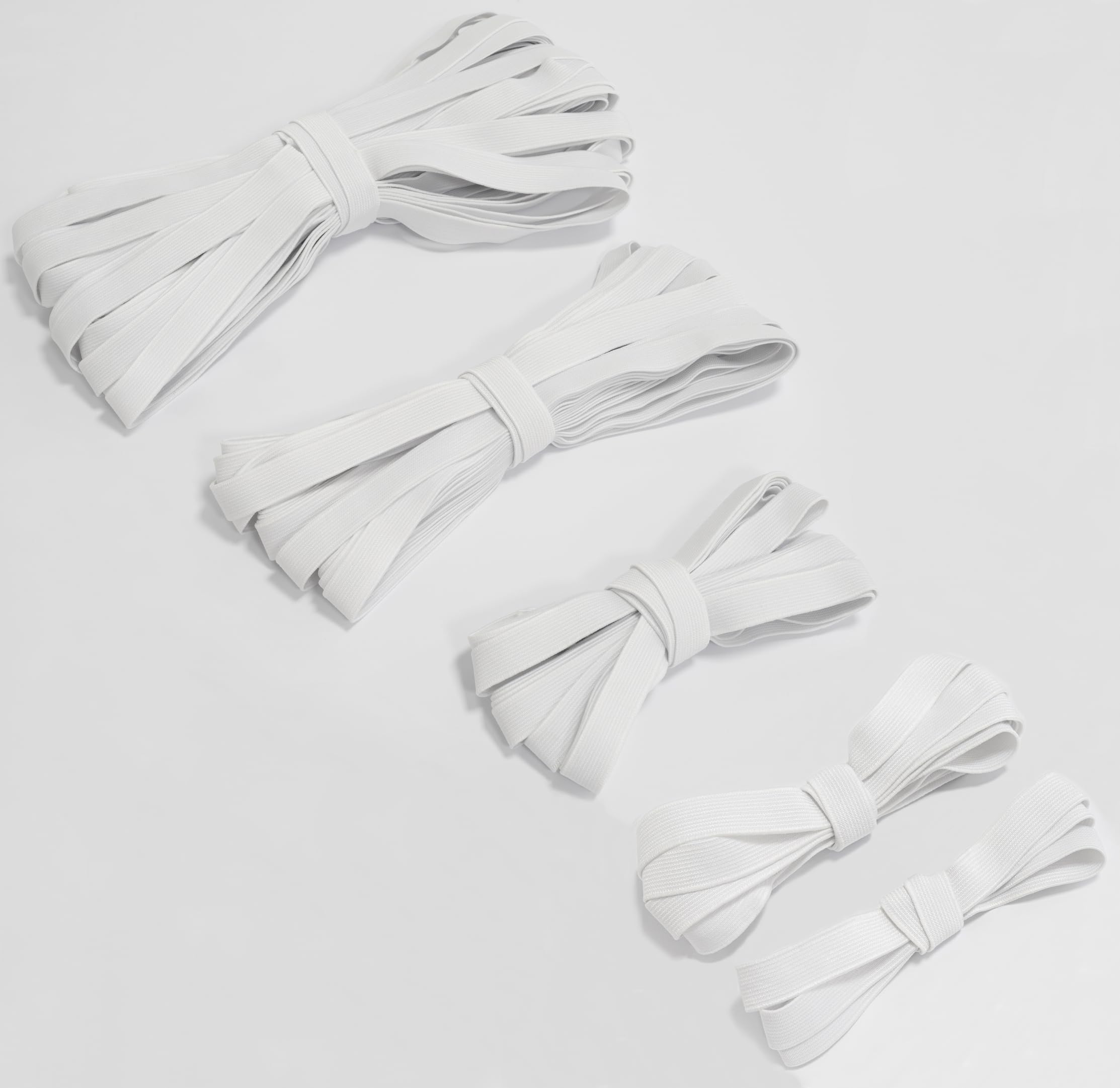 Élastique Tressé Plat Blanc 4mm - Rouleau 10m - Pour Couture, Ceinture Pantalon, Vêtements - Mercerie