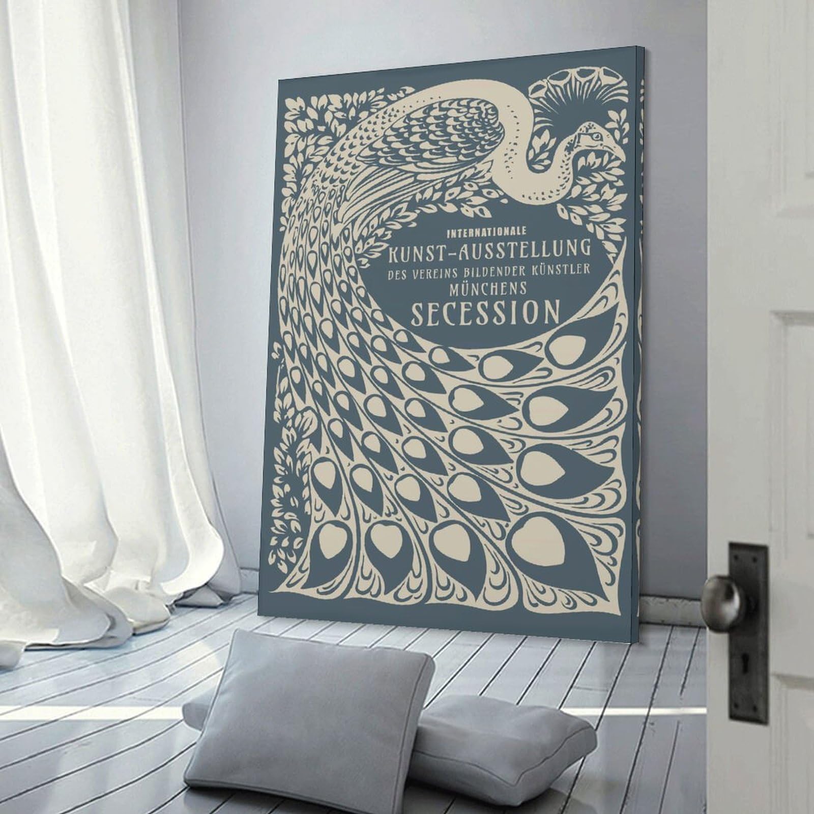 Junmoney Hanging Wall Art Secession, Kunst Ausstellung, 24x36inch(60x90cm), for Small Homes, Bedrooms Or Open Spaces, Wall Decor with Flexible Room Appeal
