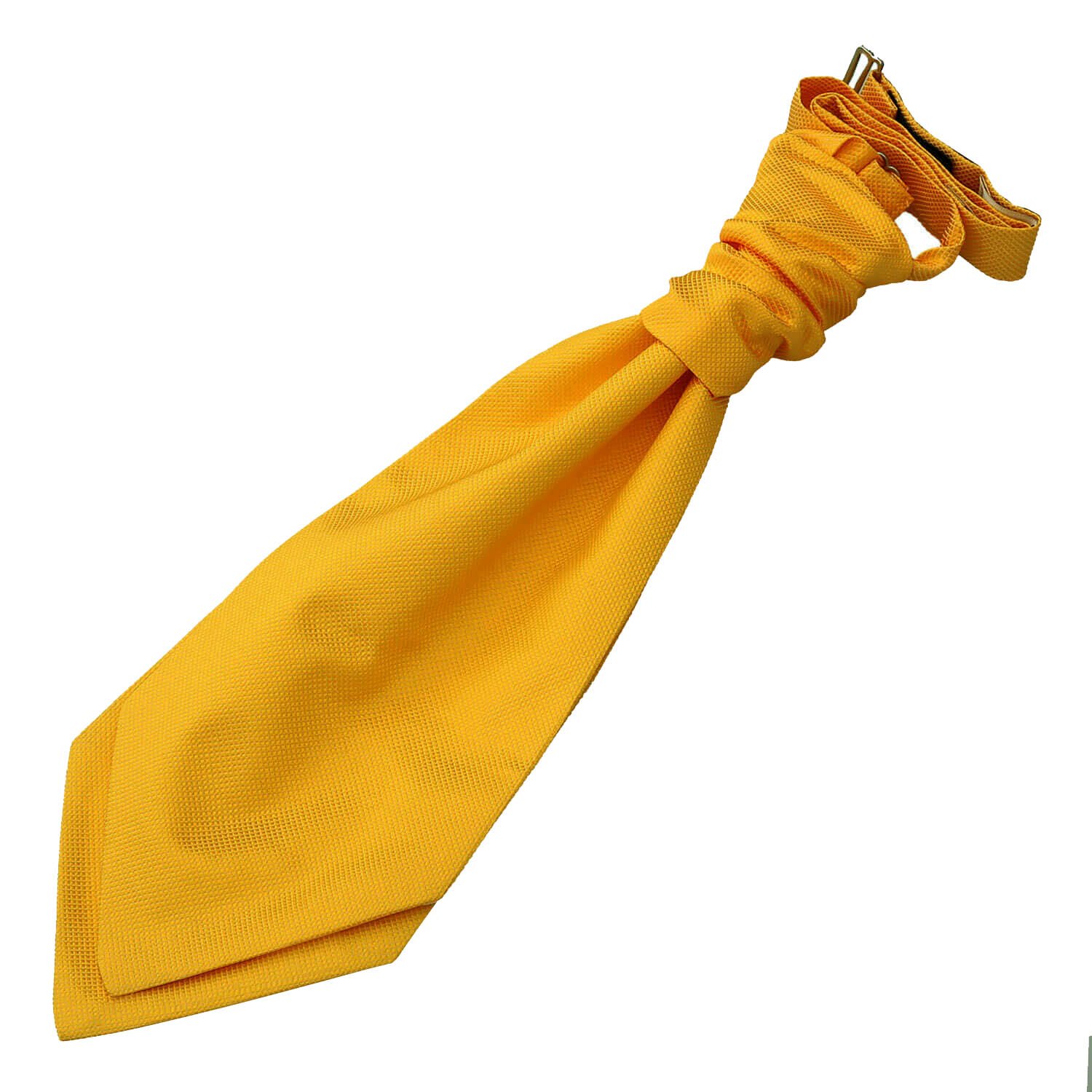 DQT Boys Solid Check Pre-Tied Scrunchie Cravat - Wedding Pageboy Formal - Sunflower Gold