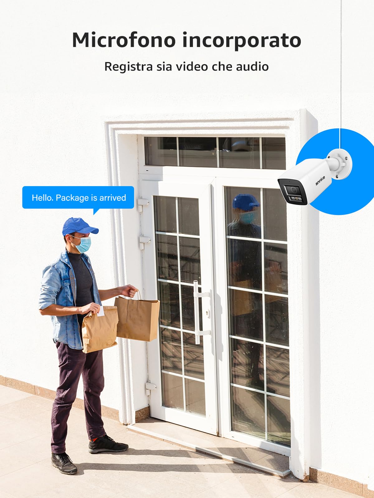 ANNKE 12MP PoE Kit Videosorveglianza, NVR 16Canali 4TB | 8 Telecamere Sorveglianza Esterno, Visione Notturna a Colori, Rilevamento Intelligente Umani/Veicoli, Audio, IP67