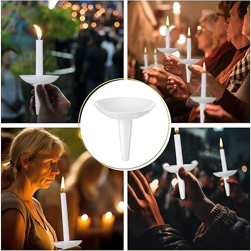 Miniatura 5 de 500 portavelas de plástico a granel, portavelas de plástico Church Vigil, protectores de goteo de servicio a la luz de las velas, convenientes para