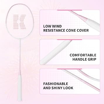 Badminton Racket Pre-Strung Set with Overgrip and Cover for Beginner