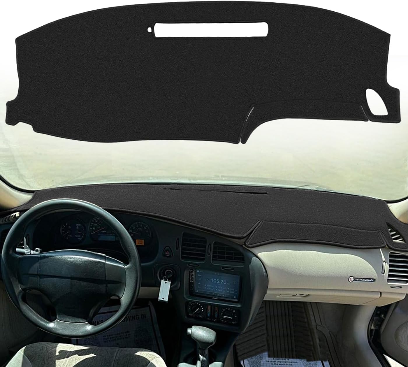 Dash Cover Mat Custom Fit for Chevy Chevrolet Monte Carlo with Light Sensor Dashboard Pad Cap Carpet Protector K349 (Black)