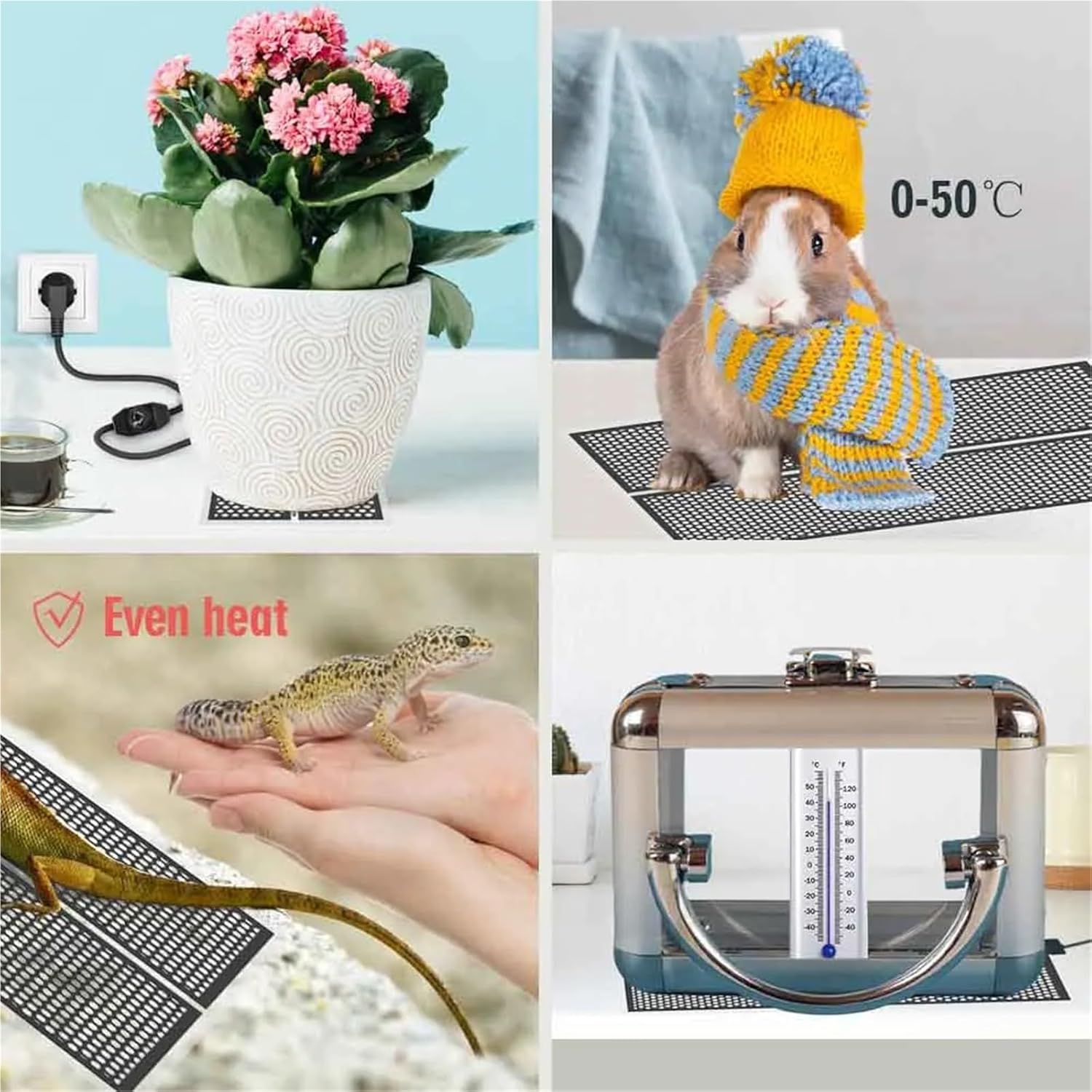 Heat Mat for Plants 5-20W Reptile Heat Mat Plants Heating Pad with Temperature Control Indoor Garden Greenhouse Seedling Heater Heated Propagator(14W (28x28cm))