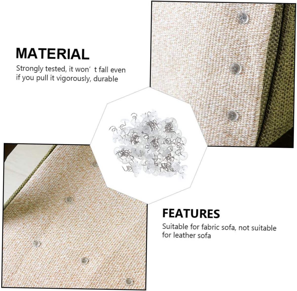 150pcs Non-Slip Pins Spiral Push Pins for Slipcovers Round Upholstery Tacks for Furniture No Trace Design for Home Use