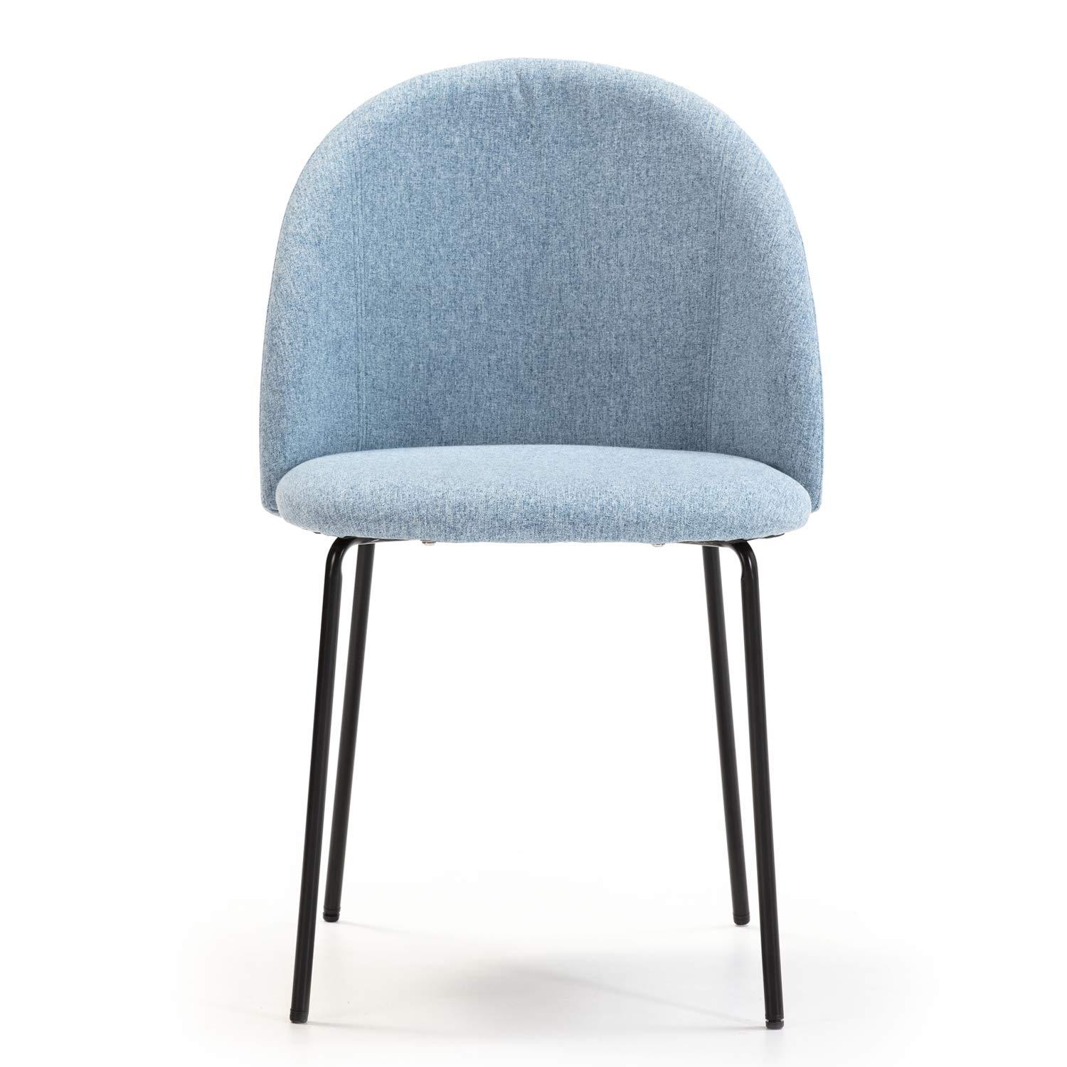 VS Venta-stock Set di 2 sedie per tavola da pranzo Kenia rivestite in tela Blu, certificazione SGS, 43 cm (Larghezza) x 47 cm (Profondità) x 78,5 cm (Altezza)