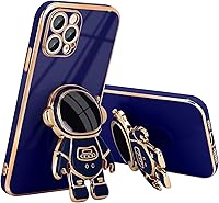 Vista 15 de Funda compatible con iPhone 13, diseño de soporte de astronauta en 3D, protección de cámara, a prueba de golpes, suave cubierta trasera para Apple