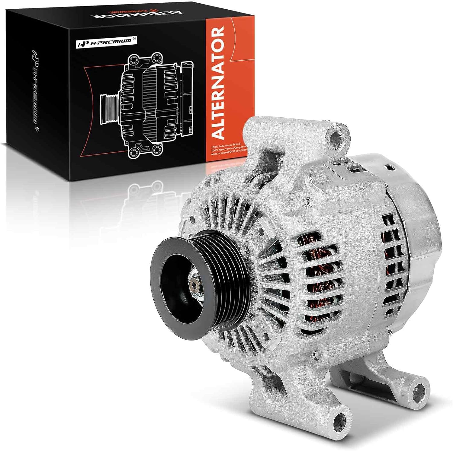 A-Premium Alternator Compatible with Jaguar S-Type 2000 2001 2002 2003 2004 3.0L, 12V 120A 6-Groove Pulley Clockwise, Replace# XR8310300BC, XR842452