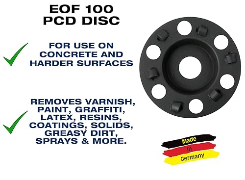 Miniatura 2 de C.S. Unitec PCD Milling Disc (37125000) for EOF 100 Electric Paint Stripper - for ConcreteHard Material, More - PCD Disc Removes Dry Paint, Varnish,