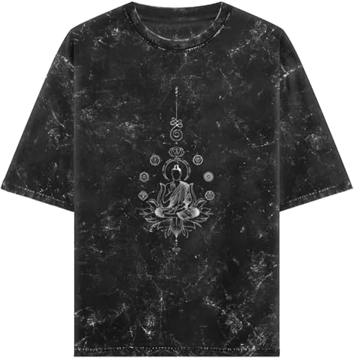 Arya Unisex Pure Cotton Oversized Fit T-Shirt | Meditating Buddha Print | Soft &amp; Breathable Relaxed Fit Half Sleeve Round ...