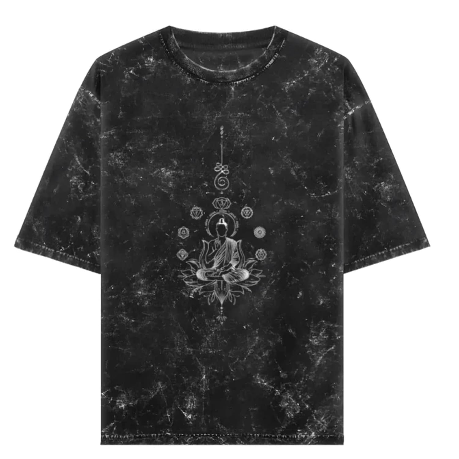 Arya Unisex Pure Cotton Oversized Fit T-Shirt | Meditating Buddha Print | Soft & Breathable Relaxed Fit Half Sleeve Round ...