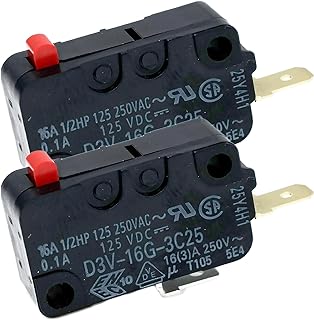2-Pack (Mini Micro Switch) Microwave Oven Door Switch Replacements for GE Kenmore Frigidaire Microwave 5304440026 WB24X10029(SPST-NO)