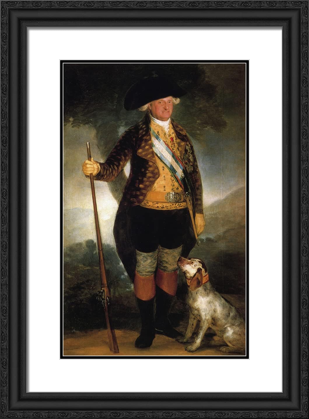 ArtDirect Goya, Francisco 18x24 Gold Ornate Framed Art Print with Double Matting Titled: King Carlos IV in Hunting Costume