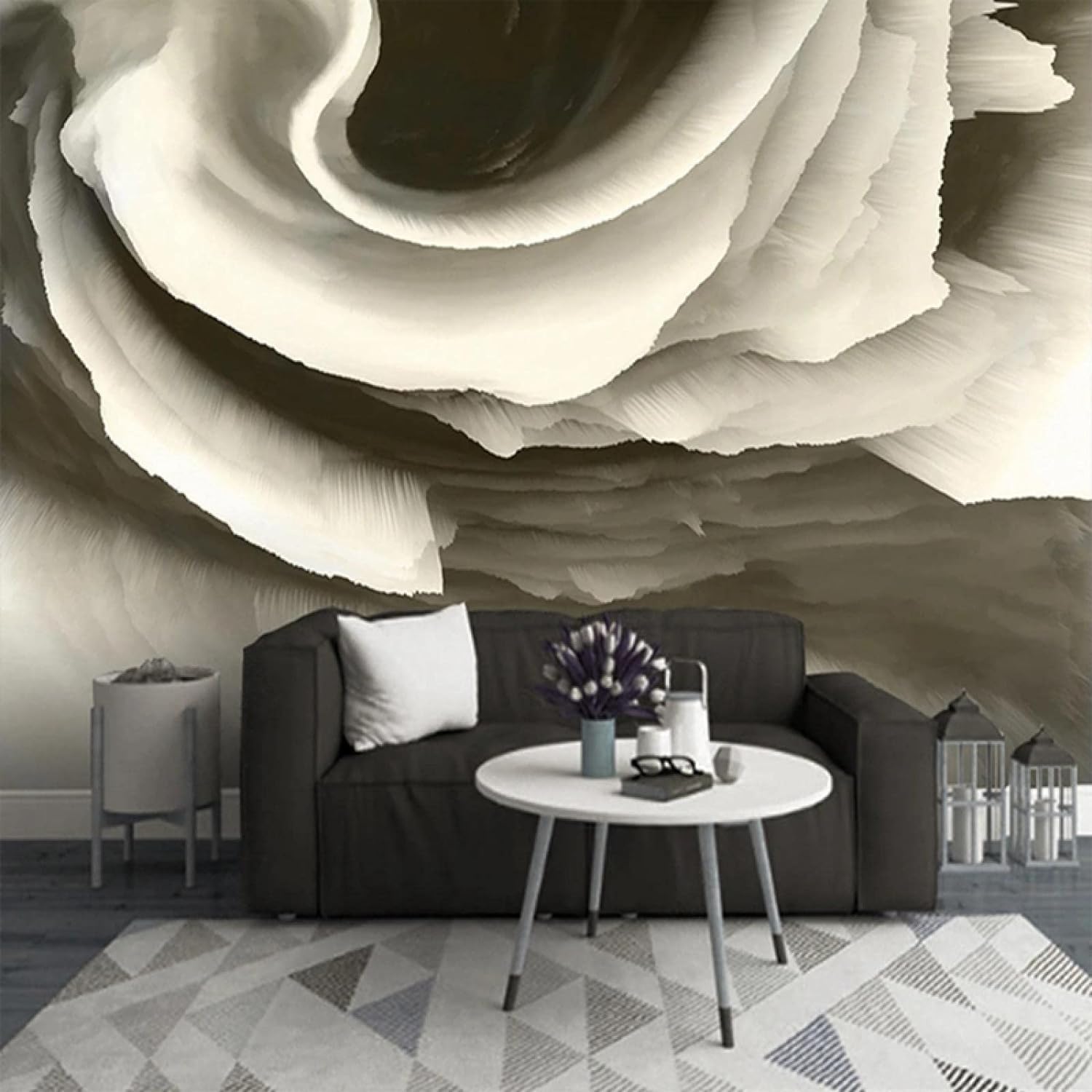 Papier peint 3D salon et chambre à coucher décor mural géométrique abstrait moderne