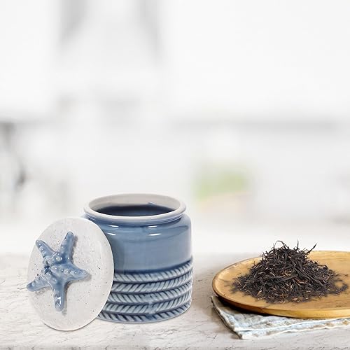 Miniatura 5 de Cabilock Tarro de almacenamiento de té con tapa para té, recipiente de café, boticario, tacto suave, estilo aleatorio