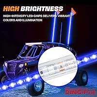 Vista 2 de Luces LED para látigo con bandera, antena de seguridad, lámpara de látigos con bandera para cuatrimotos, UTV, todoterreno, duna de arena, Buggy RZR