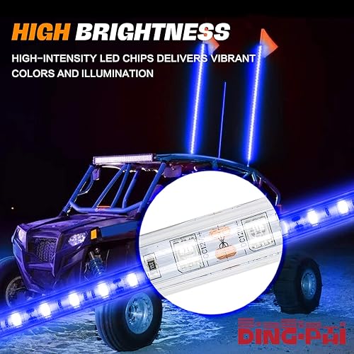 Miniatura 2 de Luces LED para látigo con bandera, antena de seguridad, lámpara de látigos con bandera para cuatrimotos, UTV, todoterreno, duna de arena, Buggy RZR,