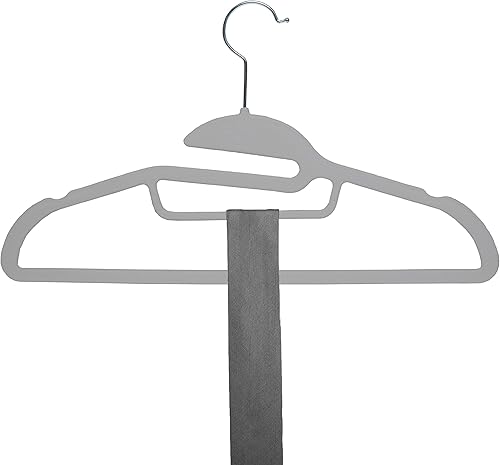 Miniatura 3 de Simplify Paquete de 24 perchas de terciopelo con cuello, barra de corbata y bufanda, ganchos de tanque de camisola, ahorrador de espacio abrazable,