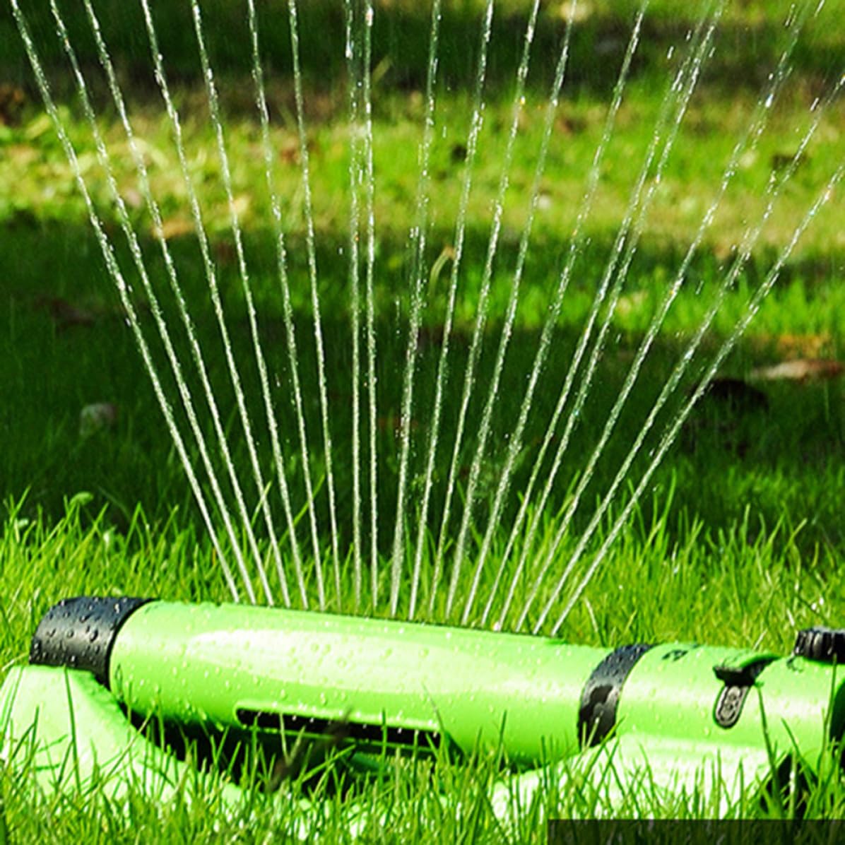 Mikikit Irrigatore da Giardino Rotante ABS Verde per Prato | Angolo Regolabile, Ampia Copertura, Irrigazione Automatica, per Fiori e Terreno