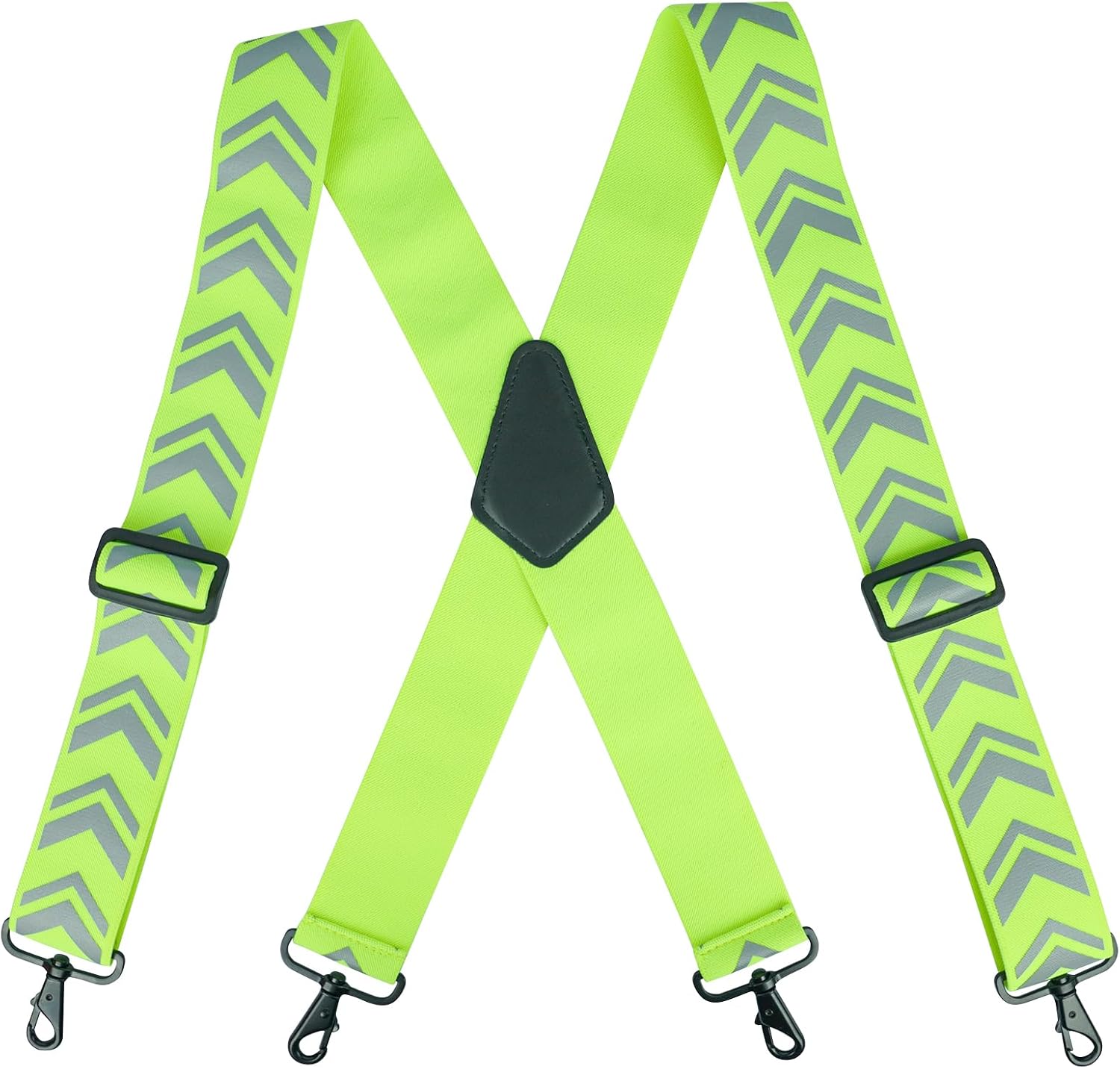 KUNN 2 Inch Reflective Safety Suspenders with Hi Viz Strip X Back Work Suspender