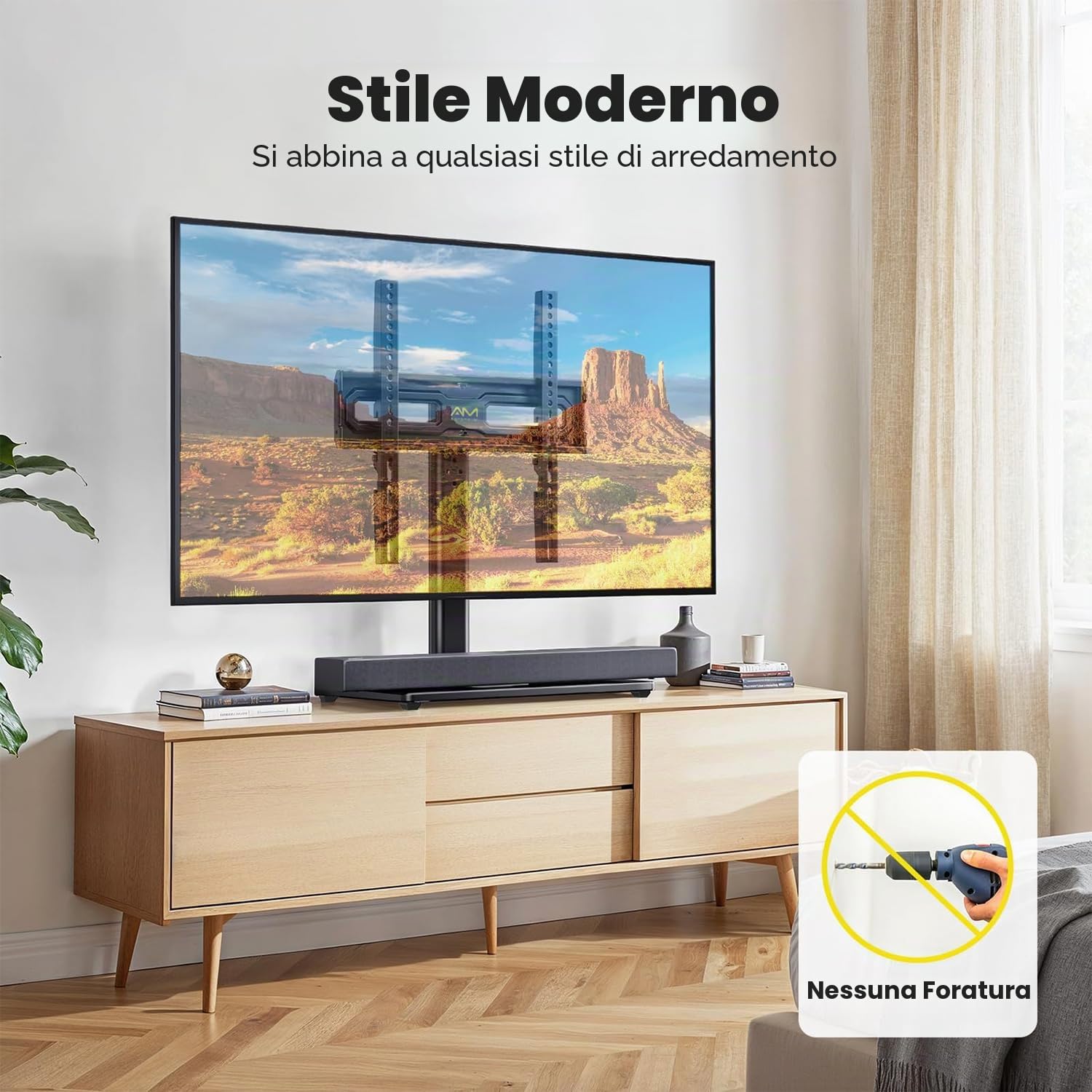 AM alphamount Supporto universale per TV girevole 24-60 pollici VESA 400x400 mm 45kg