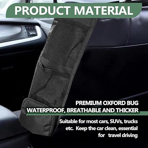 Miniatura 4 de Organizador lateral de asiento de automóvil, 2 piezas, soporte multifuncional para cosas con bolsillo de red de malla, bolsa colgante de