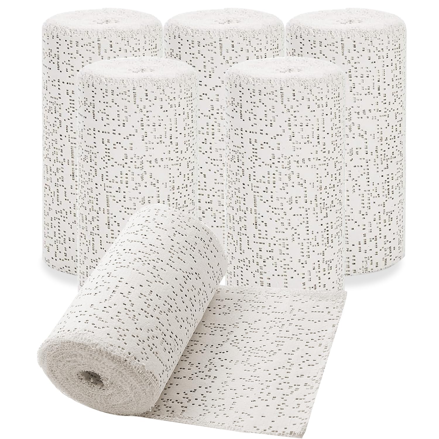 LOSYHU 6 Pack Plaster Bandages 6" x 15 ft White Plasters Cloth Rolls Plaster Gauze Strips Bulk for Craft, Mask Making, Scenery Art, Belly Cast, Body Casts
