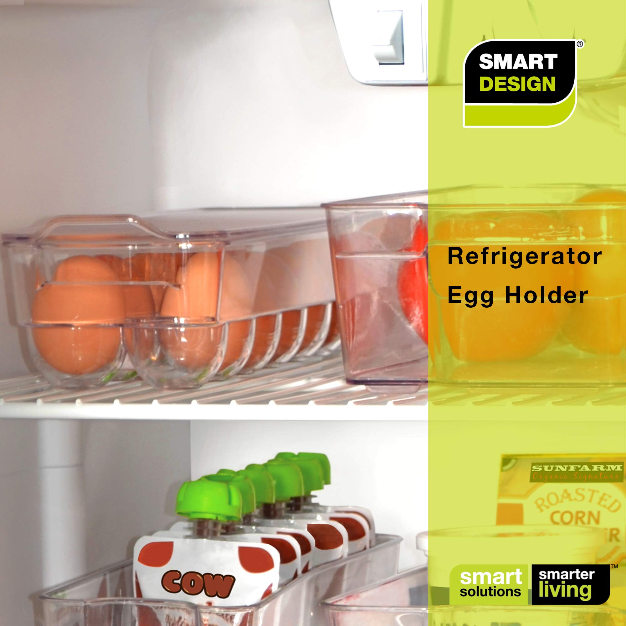 Buy Smart Design Stackable Refrigerator Egg Holder Bin with Handle and