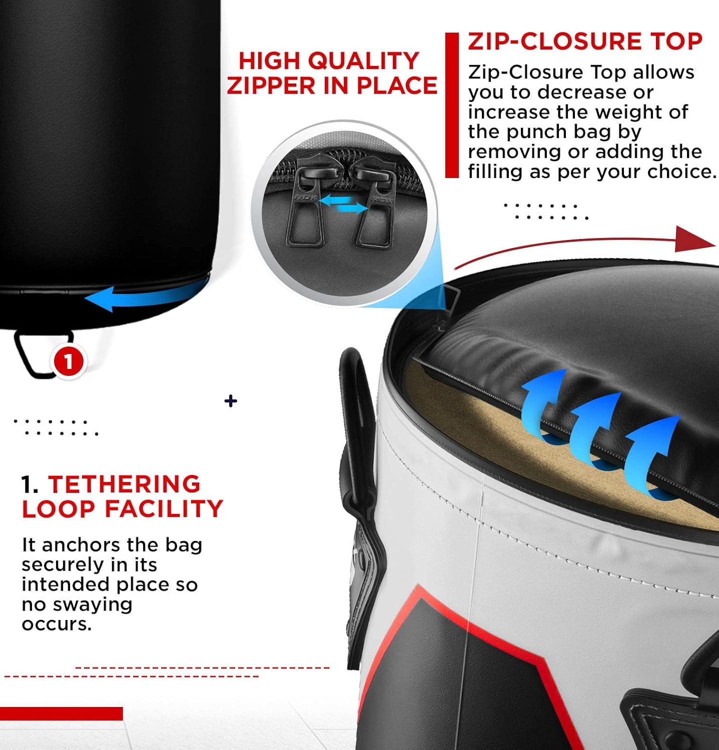 RDX Punching Bag Heavy Boxing Bag, 12pc Filled 4ft 5ft Anti Swing Kickboxing Adult Set, Maya Hide Leather, Punch Gloves Wall Bracket , Muay Thai MMA Home Fitness Gym Training : Sports & Outdoors