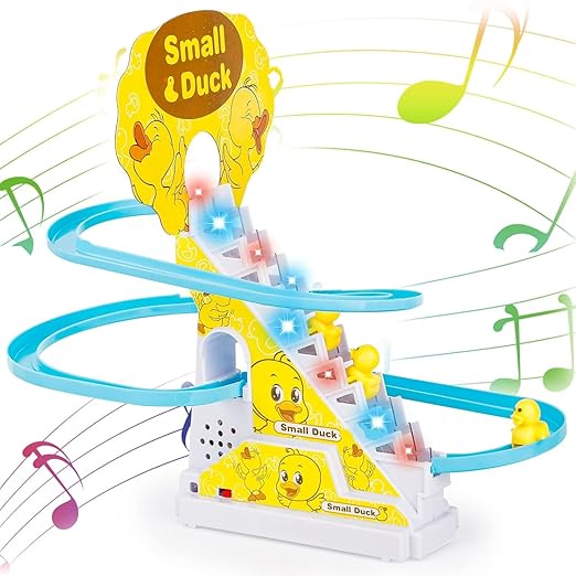 PANSHUB Duck Slide Toy Set, Funny Automatic Stair-Climbing Ducklings ...