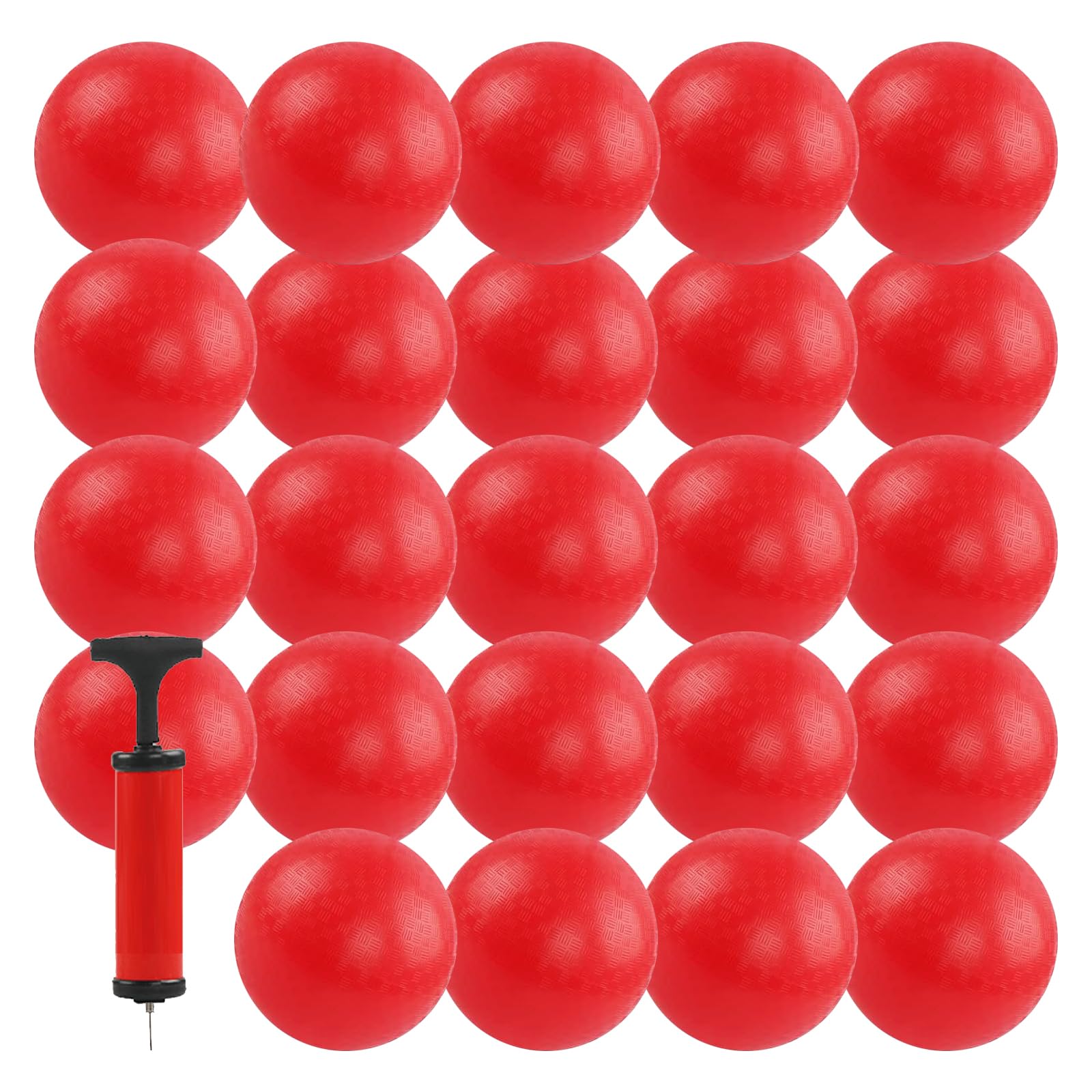 24Pcs Playground Balls 6 Inch Kick Ball Red Dodgeball Bouncy Inflatable Ball Playground Ball Bulk for All Groups,Dodgeball,Handball,Indoor/Outdoor Game, Picnic,Yoga