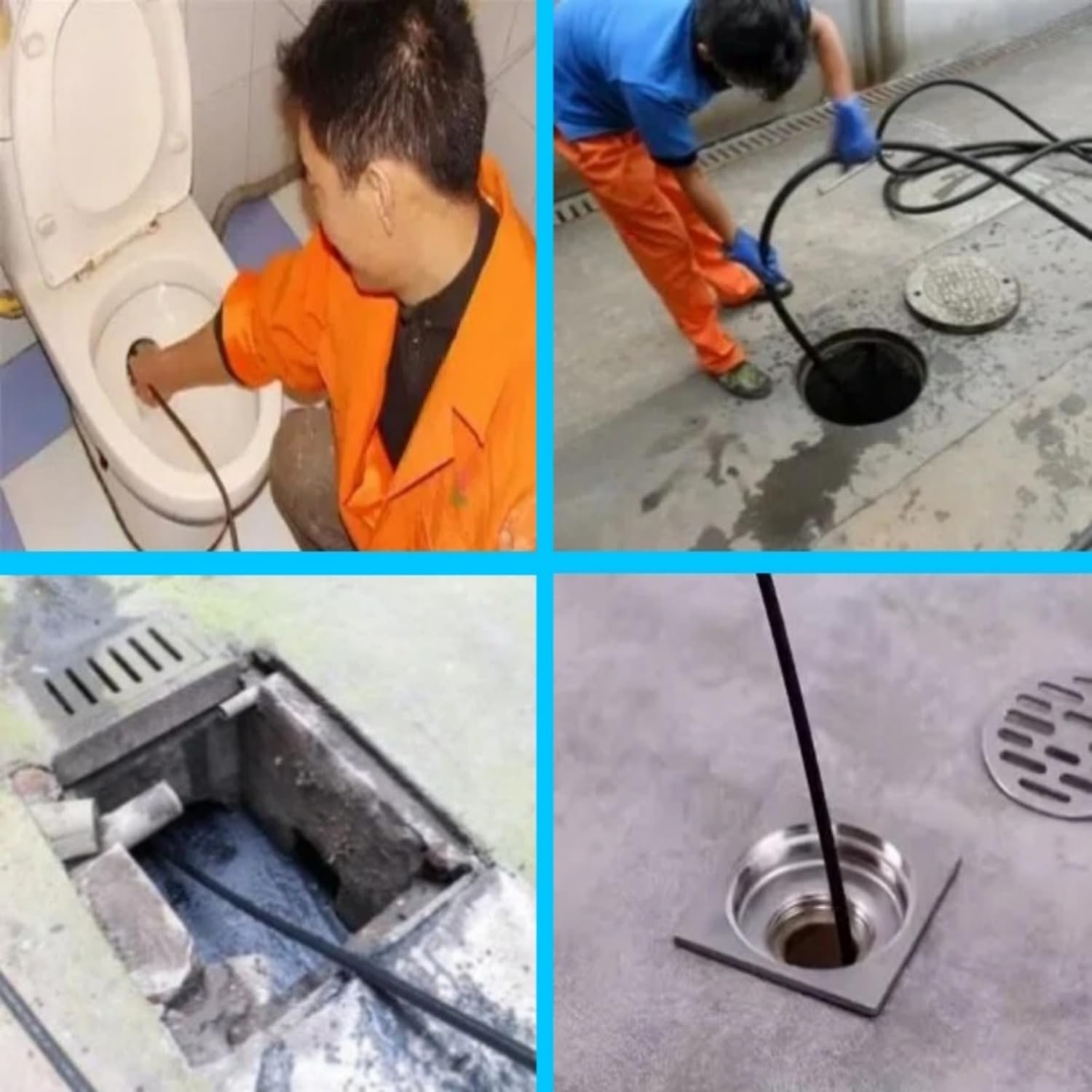 50ft 1/4-Inch Sewer Jet Drain Snake - High Pressure Washer Accessory for Clogged Sewer, Drain & Pipe Cleaning