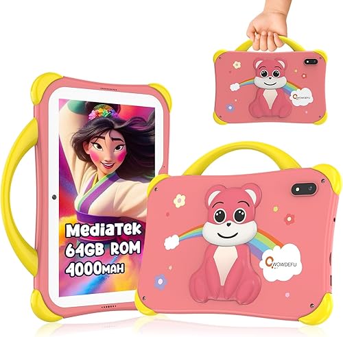 CWOWDEFU Tablet para niños, tableta de 7 pies para niños, tableta Android 14 de 64 Gb con batería de 4000 mAh, Bluetooth 5.0, WiFi 5G, cámara dual