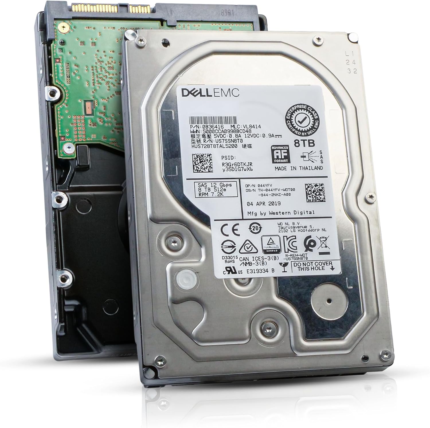Dell/Western Digital Ultrastar DC HC320 HUS728T8TAL5200 0B36416 8TB 7.2K RPM SAS 12Gb/s 512e 256MB 3.5in Enterprise Hard Drive (Renewed)
