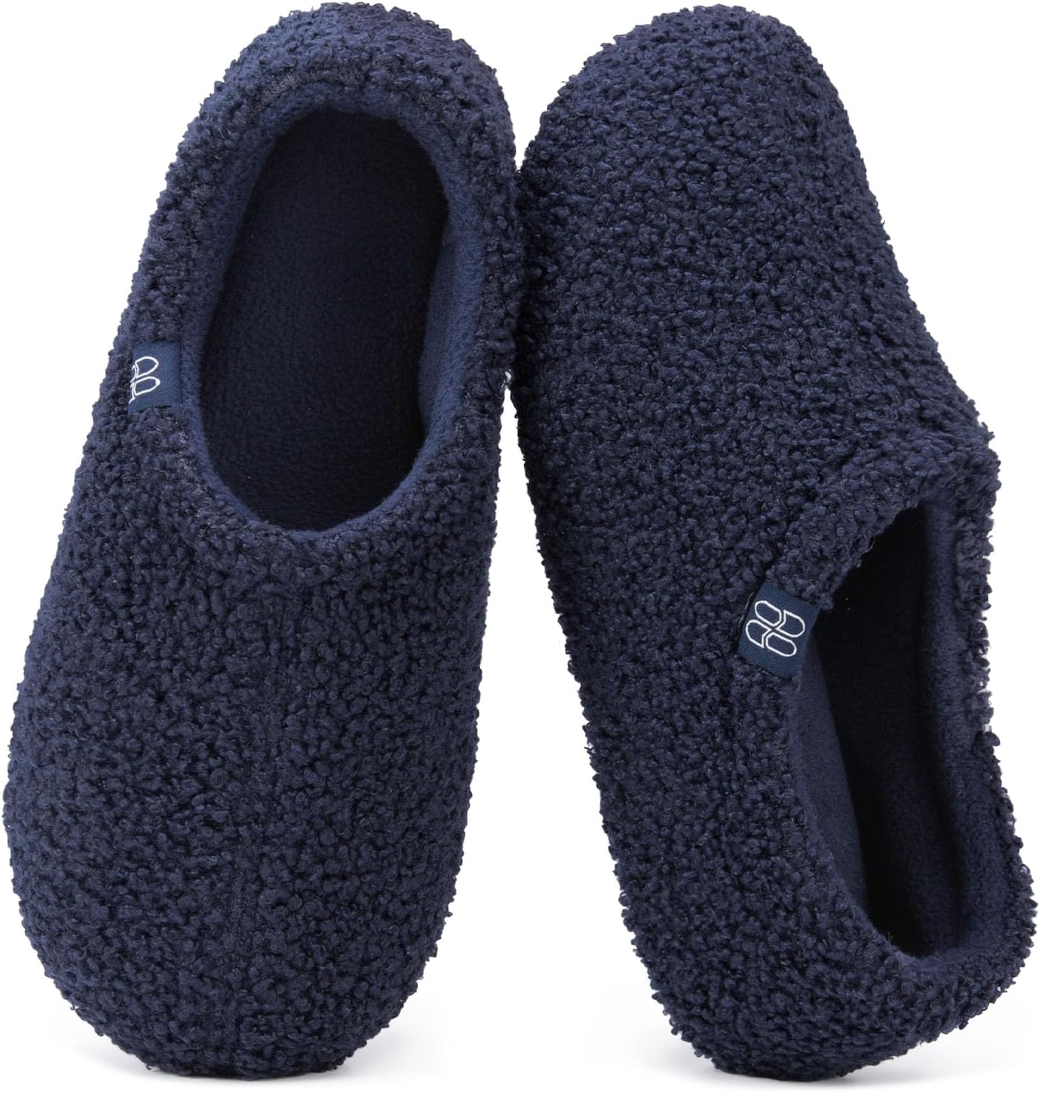 HomeTop Women's Fuzzy Curly Fur Memory Foam Loafer Slippers with Polar Fleece Lining