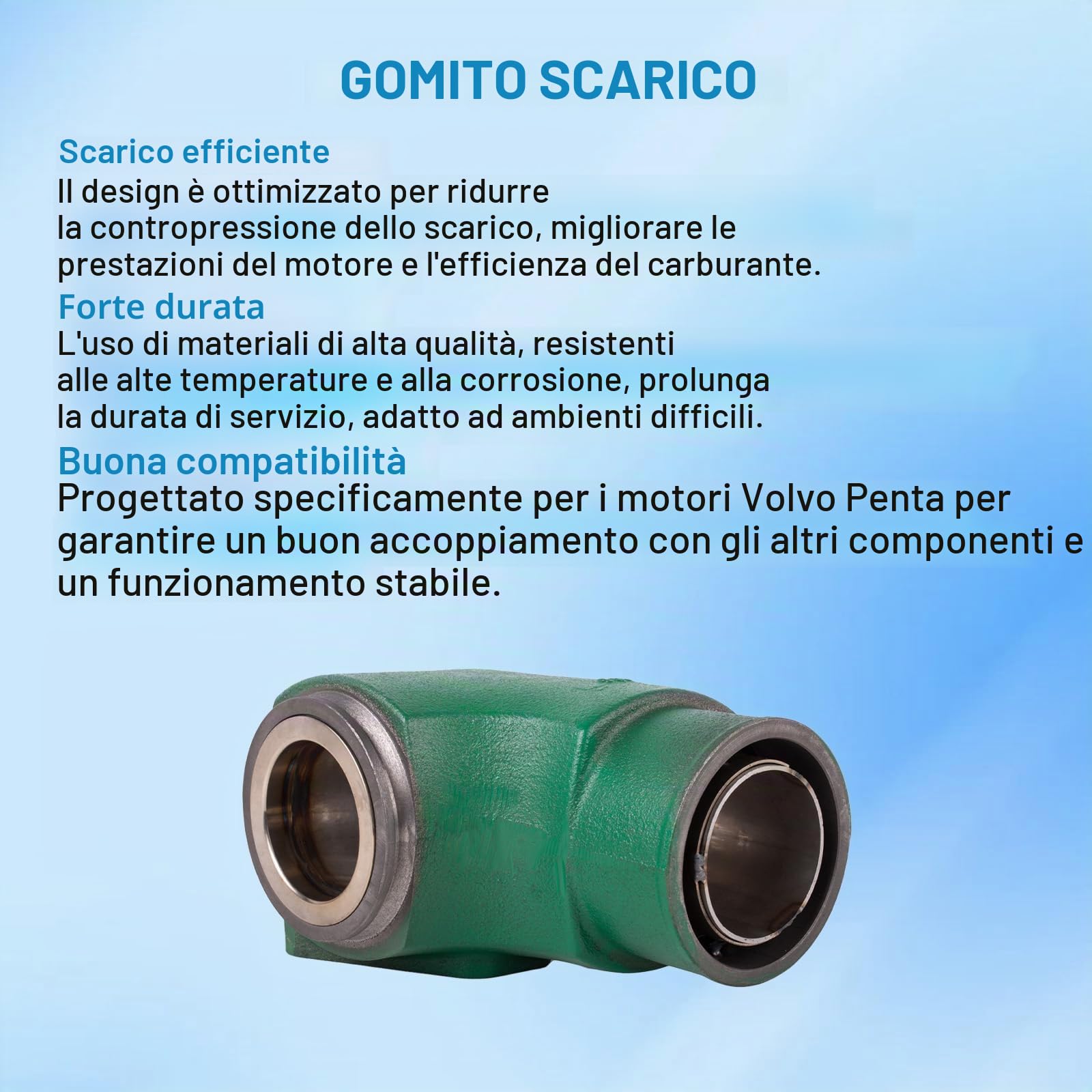 Tubo di scarico compatibile con Vo-lvo Pen-ta TAMD31A TAMD31B TAMD31D TAMD41A TAMD41B TAMD41D TMD41A TMD41B TMD41D, ricambio per 877415 858481 859963