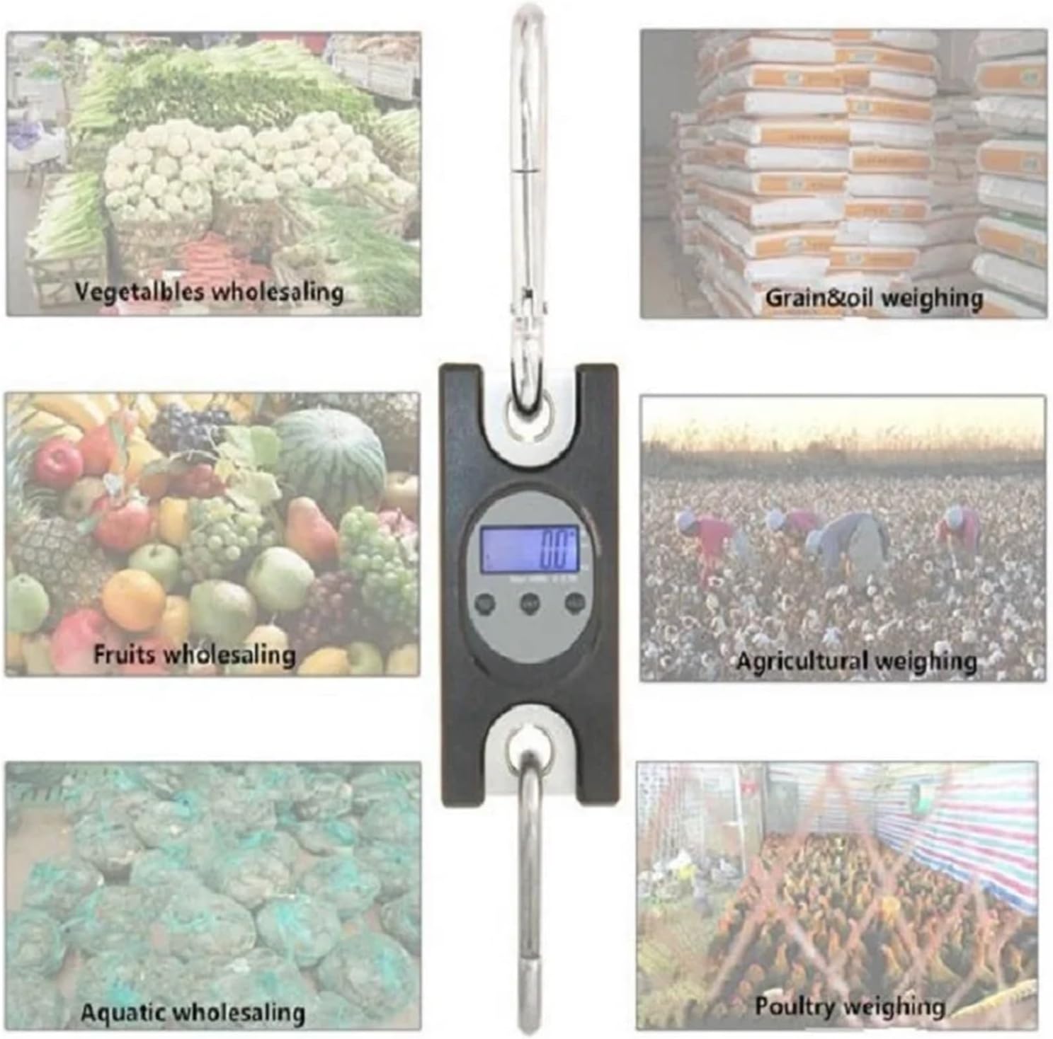Digital Scales, 300kg Digital Scale Hook Hanging Crane Electronic Scales, Bascula Precision Balance Weight Weighing Bascula Luggage Scale, Multifunctional Scale